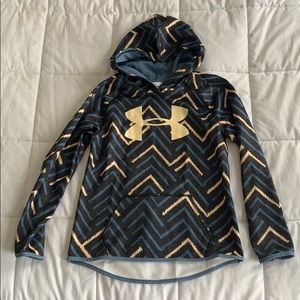 YMD Blue/Yellow/Black pattern Under Armour Hoodie